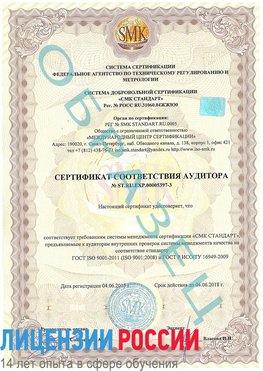Образец сертификата соответствия аудитора №ST.RU.EXP.00005397-3 Нытва Сертификат ISO/TS 16949
